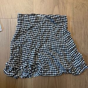 Reformation Black and White Gingham Mini Skirt